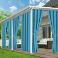 Outdoor Curtains for Patio Waterproof - 6 Panels Privacy Weatherproof Outside Curtains with Grommets for Pergola, Gazebo, Porch, Cabana, Balcony, 54 x 108 Inch, Teal