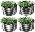 4 Pack Round Galvanized Raised Garden Bed Outdoor, Metal Garden Bed for Vegetables, Above Ground Garden Box for Flower, Steel Raised Beds for Gardening - 2FT