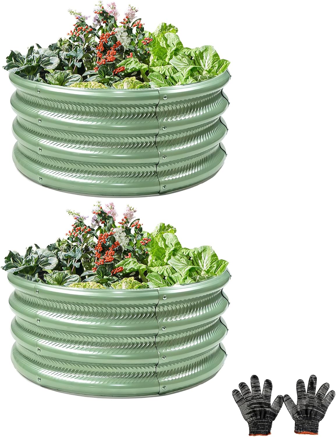 gartist 2 pcs 2×2×1 ft round metal raised, main product view