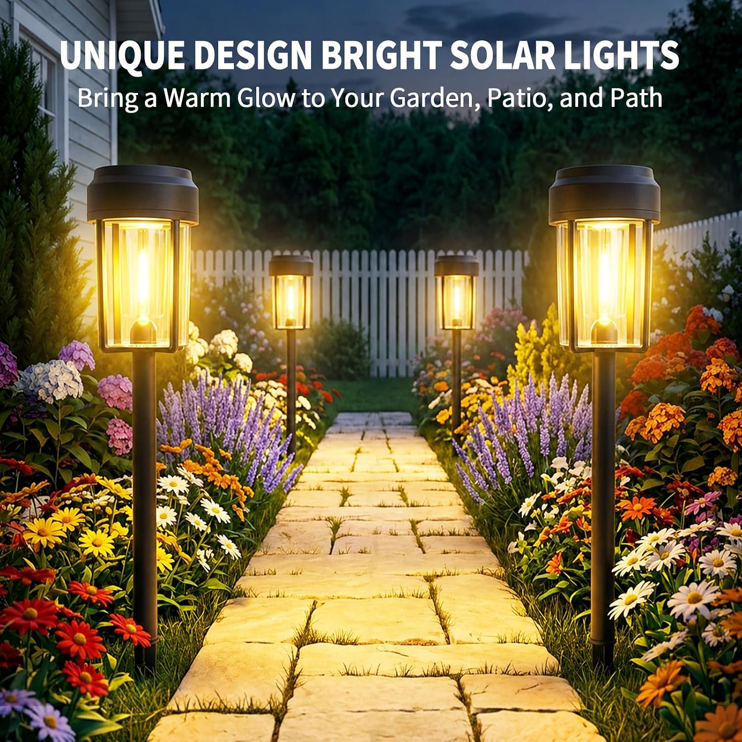 Solar Pathway Lights Outdoor, IP65 Waterproof Solar Powered Garden Lights, Auto On/Off Outdoor Light for Yard Lawn Garden Patio Walkway Driveway Landscape Lighting (10 Pack)