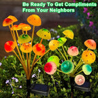 Solar Garden Lights Decorative,2 Pack 24LED Solar Powered Mushroom Lights Outdoor, Gifts for Women Birthday Mothers Day, Mushroom Flower Light Yard Decor Outside Waterproof for Lawn Porch Patio