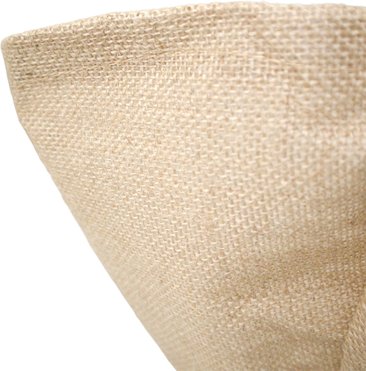 BestNest Panacea Round Burlap Hanging Basket Liners, 14 in Diameter, Pack of 4 – Formed Basket Inserts with Plastic Liner & Drainage Grommet, Tan Brown