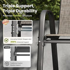 PHI VILLA Patio Chairs Set of 2, Outdoor Stackable Dining Chairs with E-Coating Metal Frame and Upgraded Textilene Fabric, All Weather Deck Chair 350 LBS Capacity for Porch Poolside Garden