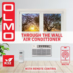 olmo 8,000 btu 115v through-the-wall air conditioner with shown in use