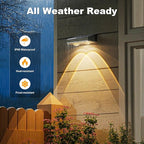 NIORSUN Solar Fence Lights,24 Pack Deck Light,Led Lights Warm White Outdoor Wall Lights,IP45 Solar Powered Light Waterproof for Backyard/Pool/Railing/Patio/Porch/Step/Outside/Garden (Black)