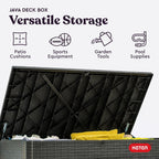 keter java 230 gal outdoor storage box for, side view