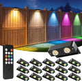 bridika solar deck lights with remote, 16 pack, main product view