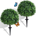 dense artificial boxwood topiary ball 24 inch, set, main product view