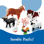 learning resources jumbo farm animals showing dimensions