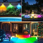 WdtPro 4 Pack Solar Color Changing Lights, 10 Lighting Modes Solar Lights Outdoor Waterproof, Multicolor RGB Outdoor Lights, 9 Colors Auto Cycling Landscape Spolights for Yard Garden Decoration