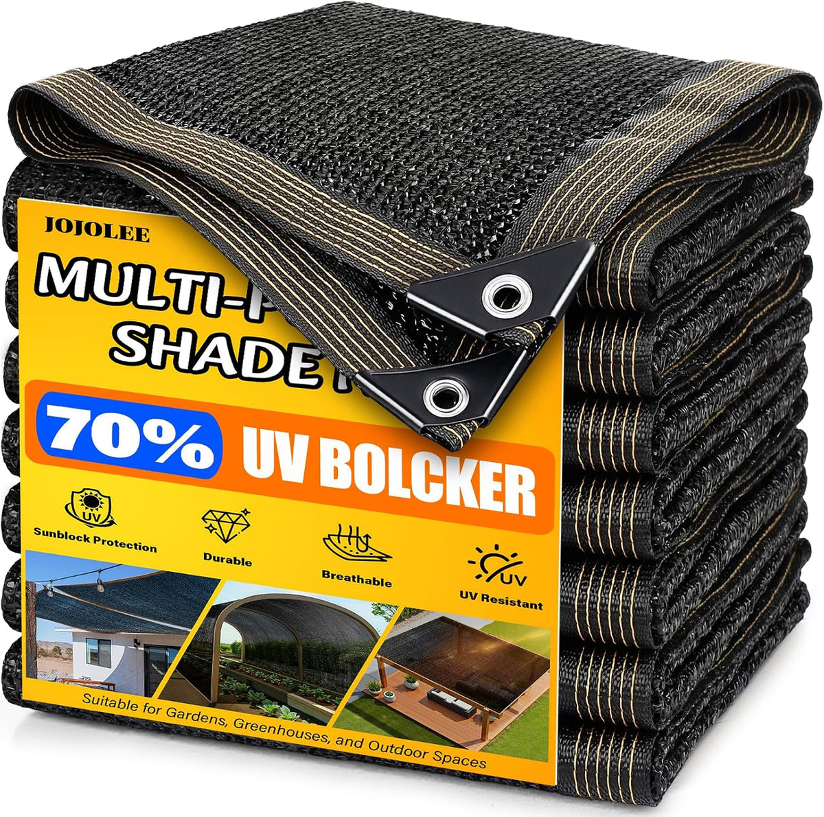 jojolee 70% sun shade cloth, 12x12ft shade net, main product view