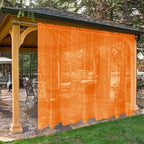 SpaceDresser Waterproof Outdoor Sheer Curtains for Patio - 2 Panels Rod Pocket Indoor Voile Sheer Curtain for Living Room,100W x 96L inch, Orange