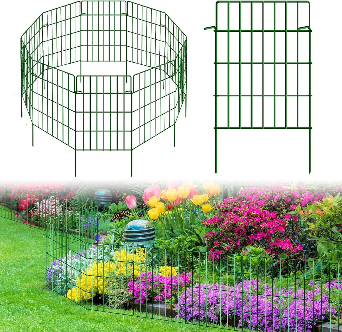 decorative garden fence total 32.5ft (l) x 24in, main product view