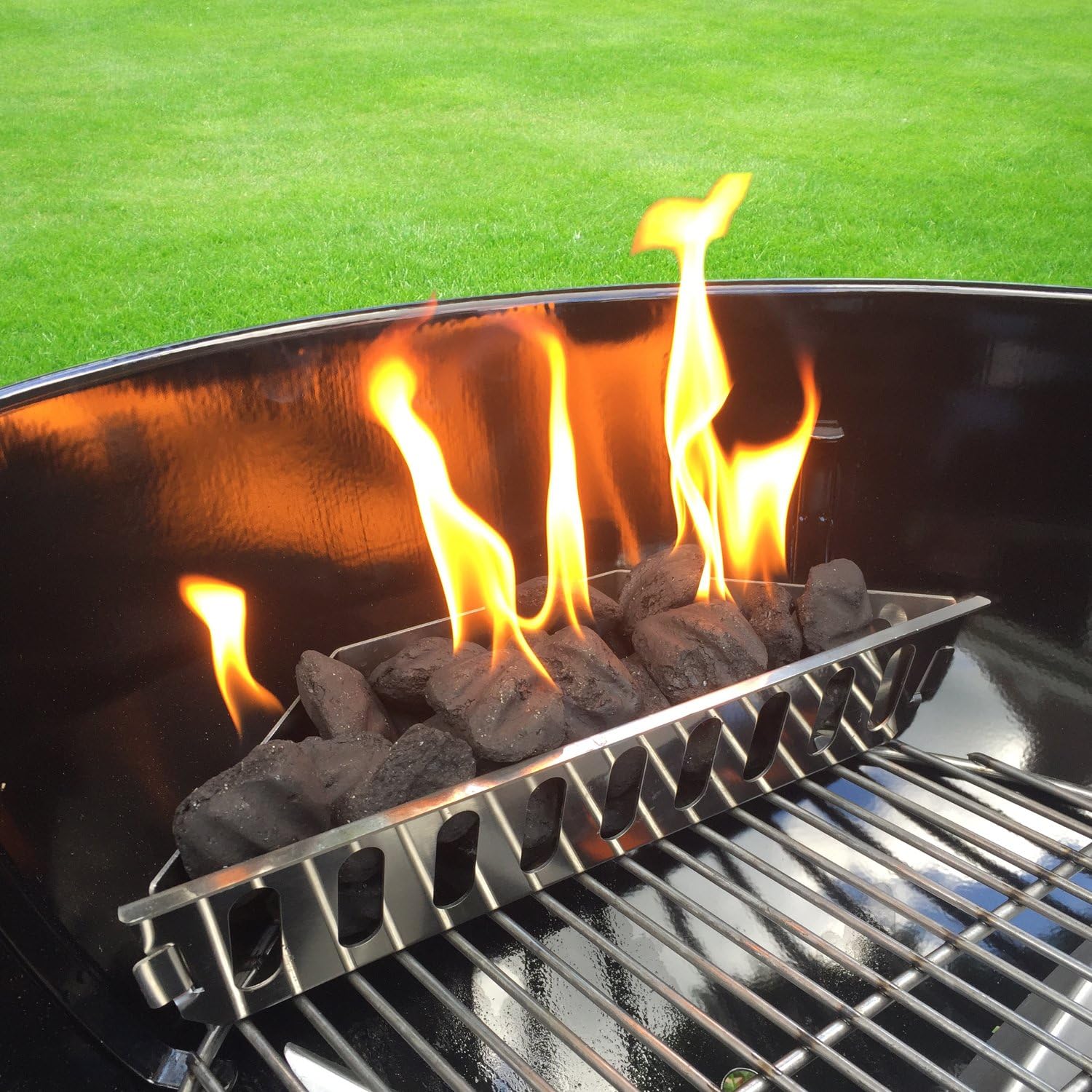 Stainless Steel Charcoal Basket- BBQ Grilling Accessories for Grills and 22” Kettles- Heavy Duty Char-Basket for Briquette, Wood Chips- Charcoal Grill Accessories (Set of 2)