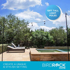 BIRDROCK HOME Poles for Outdoor String Lights - Weather Resistant, Durable, Easy to Install, Sturdy Pole for Garden, Patio & Backyard - Set of 2, 10ft, Black