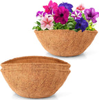LAVEVE Coco Coir Liner Replacement for Plant Hanging Basket, 2 PCS 16 Inches Round Thick Coconut Fiber Liners for Garden Flowers Vegetables Pot, Box Planter | 100% Natural Round Thick Coconut Fiber Liners for Garden Flowers Vegetables Pot, Box Planter