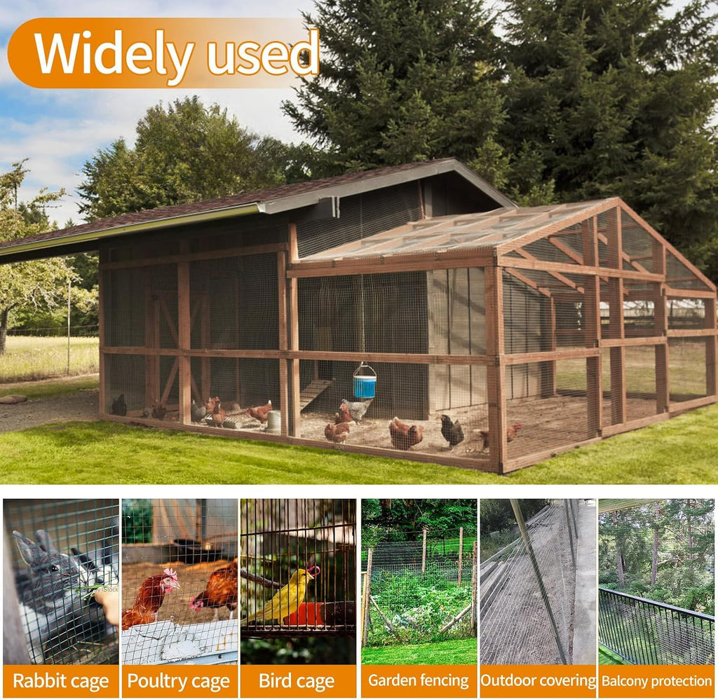 Gartist 1/2inch 16"x50' Chicken Wire Fencing Roll, Galvanized Hardware Cloth, 19Ga Hot-Dip Welded Preventing Snakes, Raccoons and Foxes