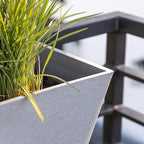 Veradek Pure Series Railing Planter - Plastic Hanging Planter for Outdoor Balcony/Fence | Durable All-Weather Use with Adjustable Brackets | Modern Décor for Flowers, Succulents, Hanging Plants