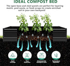 12x2x1.5FT Galvanized Raised Garden Bed,Vegetable Boxes-Rectangle Metal Flower Box,Large Planter Raised Beds Outdoor Garden for Planting,Fruit,Herb-Black