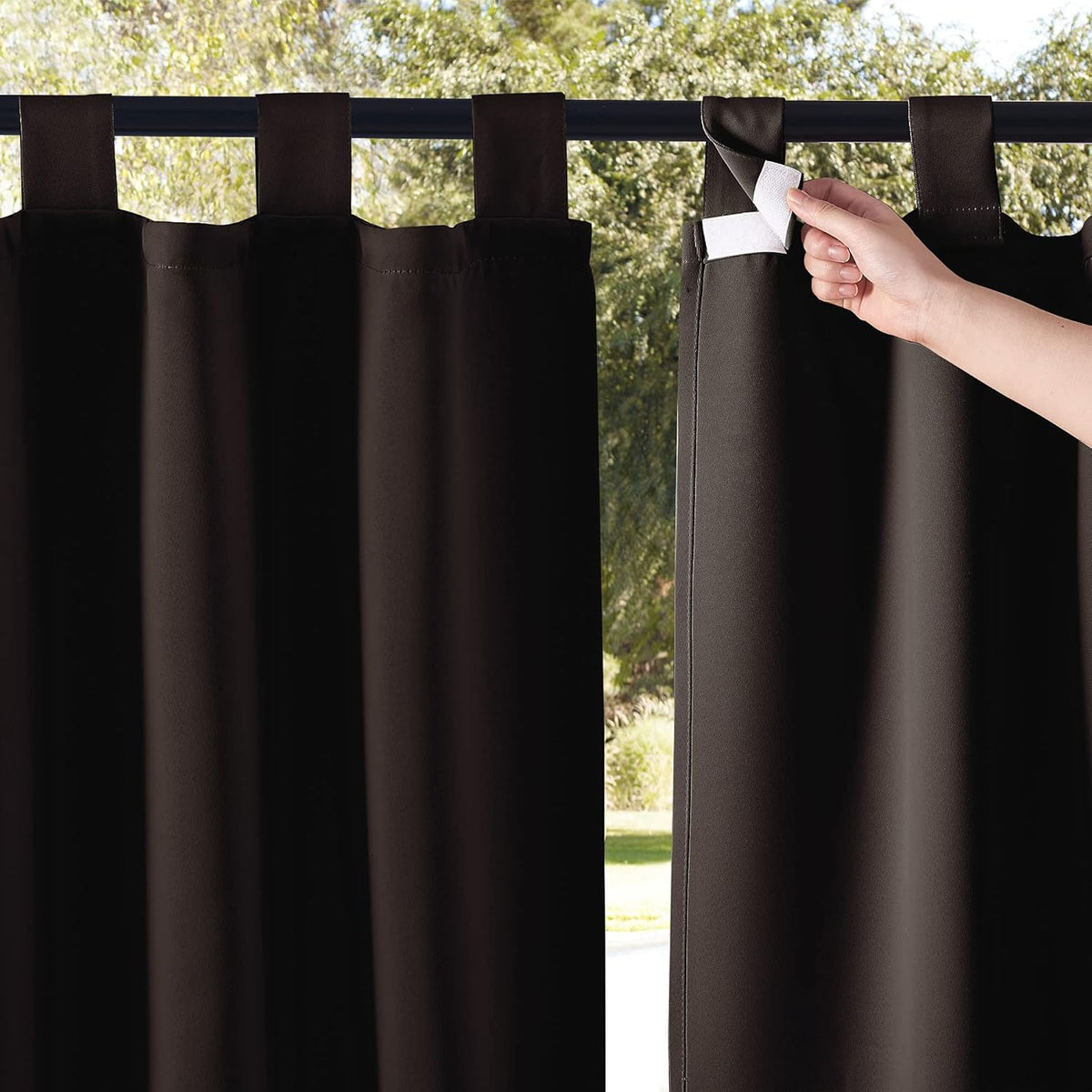 nicetown 2 panels weatherproof patio outdoor curtains weighted, main product view