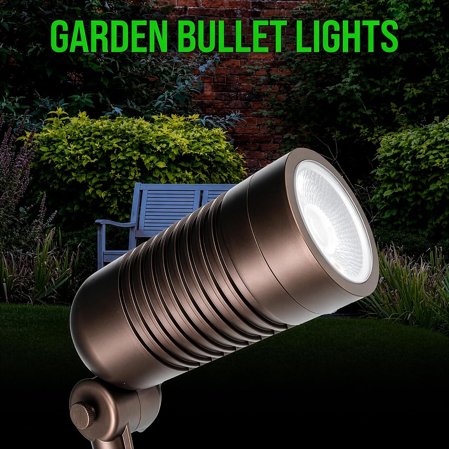 Outdoor Landscape Spotlights – 3000K/4000K/5000K Color Changing Options in Aluminum Housing – 120 Voltage Integrated LED Outdoor Spot Light for Yard, Lawn, Garden Walkways and Pathways (8W, Bronze)