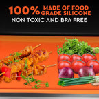 17 Inch Silicone Griddle Cover for Blackstone Griddle — Heavy Duty Food Grade BPA-Free Flat Top Grill Cover Mat, Edge-to-Edge Protection, All Seasons, Portable & Dishwasher Safe, Orange