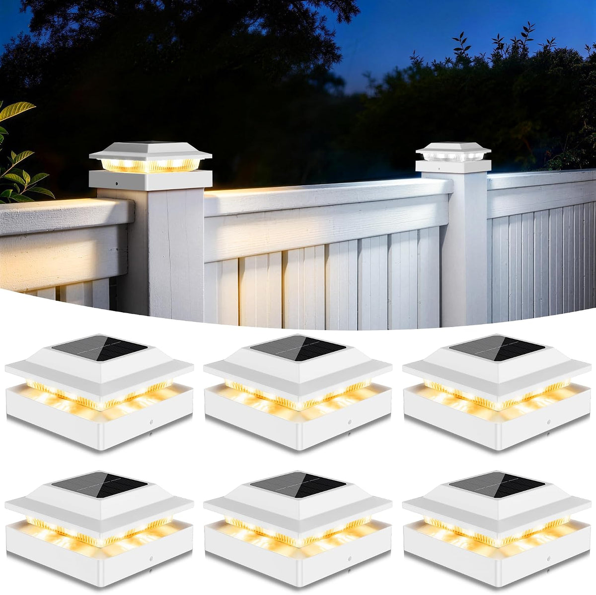 solar post cap lights for 4x4 wood/vinyl posts, main product view