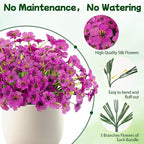 MACTING Artificial Flowers for Outdoors Fake Flowers UV Resistant No Fade Faux Plastic Plants for Planters Garden Patio Porch Porch Window Box Home Outside Spring Decorations (Purple)