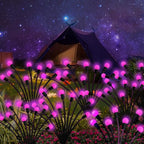 Kohlrabi Solar Garden Lights Outdoor, 6 Pack 60 LED Pink Firefly Lights Waterproof, Sway by Wind, Solar Swaying Light for Yard Patio Backyard Garden Planter Flower Bed Pathway Outdoor Decoration