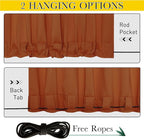 NICETOWN 2 Panels Weighted Blackout Outdoor Curtains for Patio Waterproof, Grommet & Back Tab on top and Bottom Windproof Privacy Thermal Drapes for Gazebo with Fixed Rope, W52 x L95, Burnt Orange