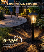 XMCOSY+ Solar Pathway Lights, 6 Pack Waterproof IP65 Solar Lights Outdoor | 40LM Glass Metal Landscape Lighting for Garden, Yard, Driveway, Walkway (Warm/Cool White)