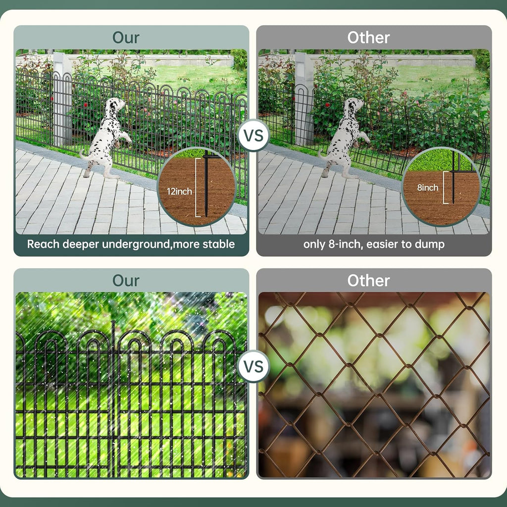 15 panels tall garden animal barrier fence with showing dimensions