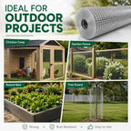 Trenk Hardware Cloth 1/2 Inch Chicken Wire Fencing 48" x 100' 19 Gauge | Heavy-Duty Galvanized Chicken Wire Mesh Roll for Garden Fencing, Gopher Wire, and Long-Lasting Wire Fencing Use