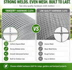 Hardware Cloth 1/2in 24inx50ft Hot Dip Galvanized 19 Gauge Chicken Wire | Fencing Roll Poultry Animal Netting Cage Screen Chicken Coop Accessories Garden Plant Supports