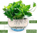Dexceder 10.5 Inch Large Self Watering Hanging Planters Indoor Outdoor, Thickened Hanging Basket Flower Plant Pot with Water Level Indicator (Gray)