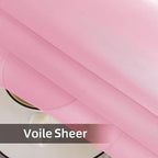 SpaceDresser Waterproof Outdoor Sheer Curtains for Patio - 2 Panels Rod Pocket Indoor Voile Sheer Curtain for Living Room,52W x 108L inch, Light Pink