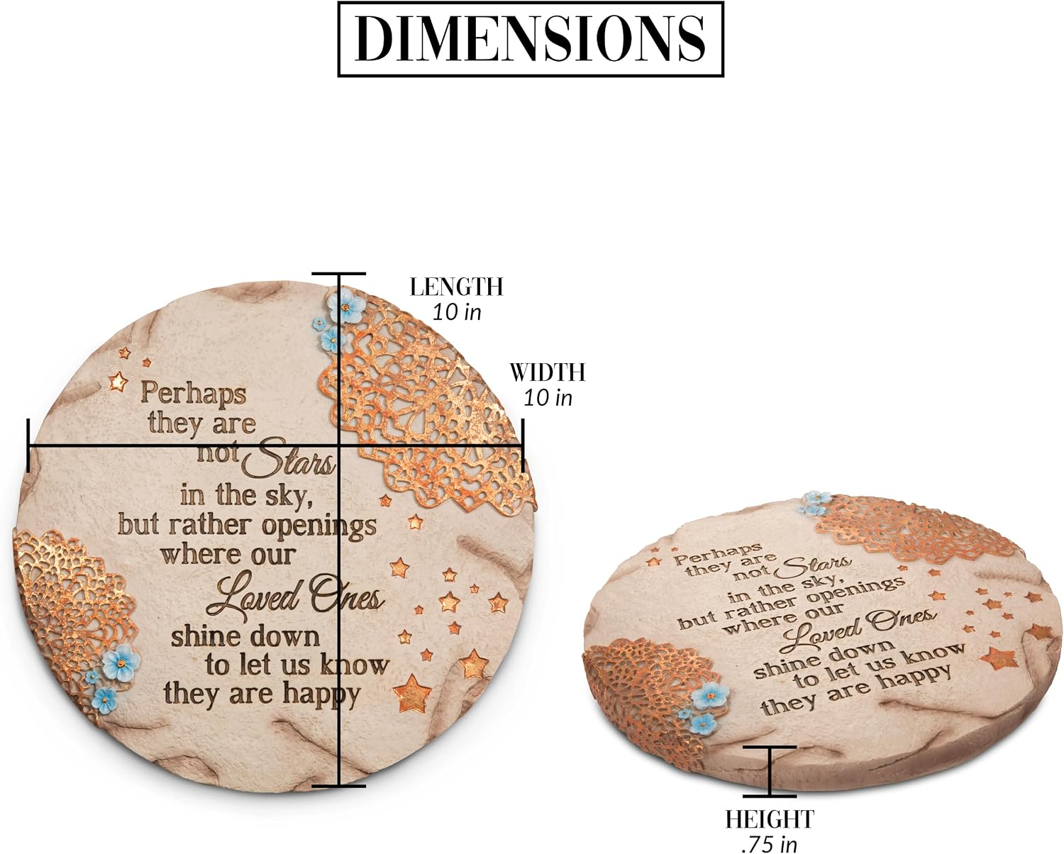 Pavilion Gift Company - Stars in the Sky - Garden Stone Bereavement Grief Loss Memorial Remembrance Loved Ones Home Garden Decor Keepsake