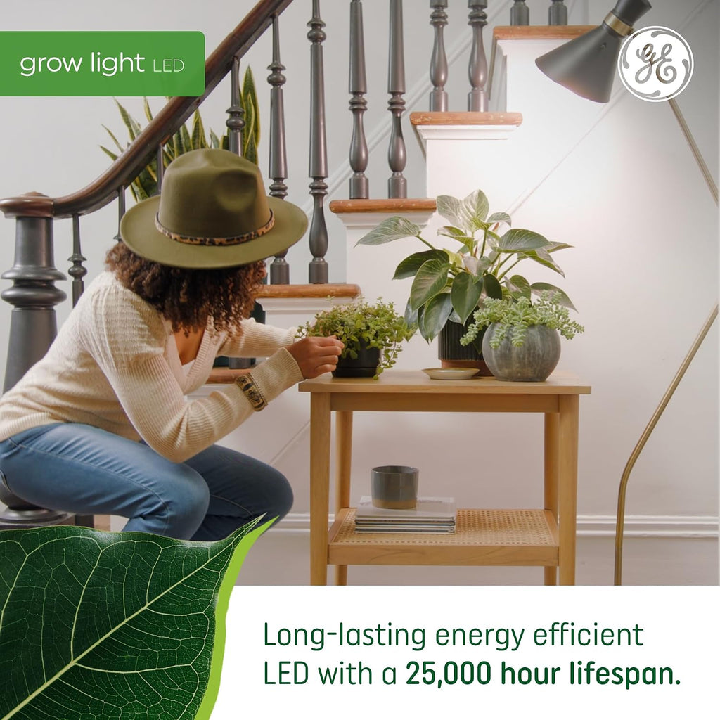 GE Grow LED Light Bulb, PAR38 Flood Light, Indoor LED Grow Lights, 1 Pack | For Flowers & Fruit, Advanced Red Light Spectrum, 25, 000 Hour Lifespan, 50 PPF, Packaging May Vary
