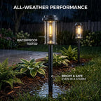 DERAYSION Solar Lights Outdoor, 8 Pack Upgraded Solar Pathway Lights, LED Solar Garden Lights, Waterproof Outdoor Solar Lights for Path, Driveway, Walkway Yard Decor - Warm White