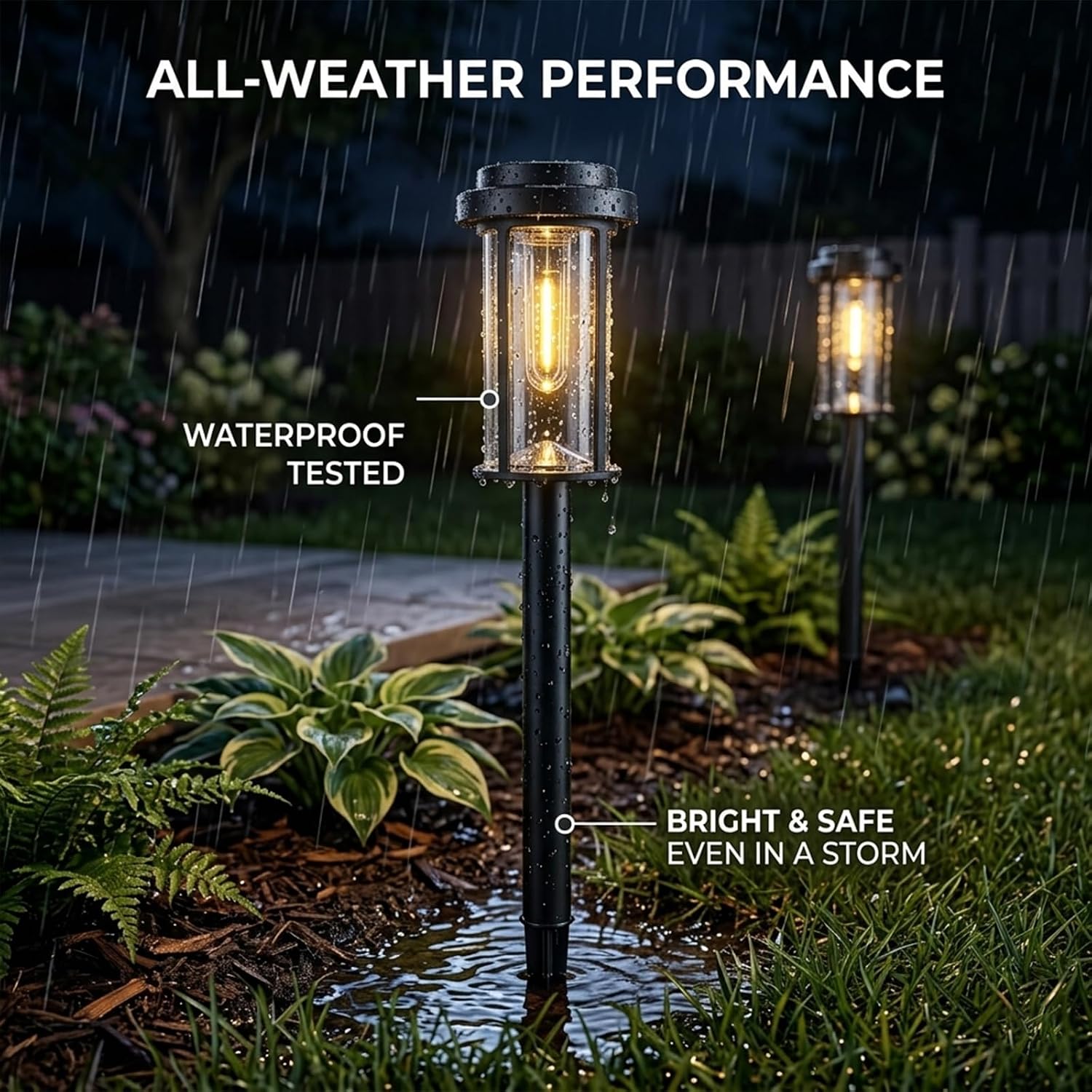 DERAYSION Solar Lights Outdoor, 8 Pack Upgraded Solar Pathway Lights, LED Solar Garden Lights, Waterproof Outdoor Solar Lights for Path, Driveway, Walkway Yard Decor - Warm White