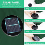 JEAREY Upgrade 9FT LED Lighted Patio Umbrella, Solar Outdoor Umbrella, Tilt Table Umbrella for Pool, Deck & Yard(Dark Green)