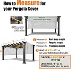 Universal Pergola Replacement Canopy Shade Cover with Breathable HDPE Fabric & Rod Pockets for 10 x 10 FT Pergola, Canopy Size: 192'' L x 106'' W (Light Grey)