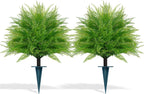artificial 2 pack fern topiary trees with ground, main product view