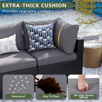 Aoxun 15 Piece Patio Furniture Set with 44” Fire Pit Table Wicker Rattan Patio Sectional Sofa Set Outdoor Seating Furniture with Thickened Cushion, Grey