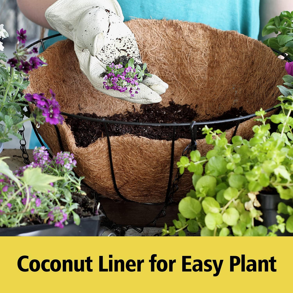 LAVEVE Coco Coir Liner Replacement for Plant Hanging Basket, 2 PCS 16 Inches Round Thick Coconut Fiber Liners for Garden Flowers Vegetables Pot, Box Planter | 100% Natural Round Thick Coconut Fiber Liners for Garden Flowers Vegetables Pot, Box Planter