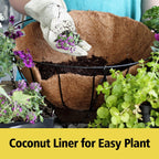 LAVEVE Coco Coir Liner Replacement for Plant Hanging Basket, 2 PCS 16 Inches Round Thick Coconut Fiber Liners for Garden Flowers Vegetables Pot, Box Planter | 100% Natural Round Thick Coconut Fiber Liners for Garden Flowers Vegetables Pot, Box Planter