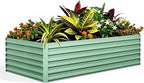 GarveeLife 8x4x2 ft Galvanized Raised Garden Bed, 24" Tall Metal Planter Box for Flowers Vegetables, Rust-Resistant Raised Garden Beds for Gardening, Easy Assembly Outdoor Garden Box & Planters,Green