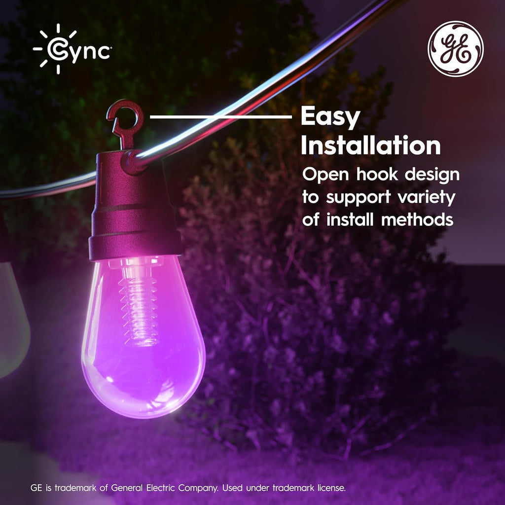 cync ge dynamic effects smart cafe lights, color, package contents