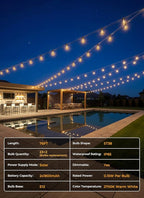 Brightown 76FT Solar String Lights Outdoor Waterproof, Patio Lights with Remote and 23+1 LED Shatterproof Bulbs, Dimmable & Timable, 3 Light Modes, Solar Lights Outdoor for Yard Camping Party Outside