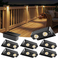 bridika solar fence lights outdoor 8 pack, bright, main product view